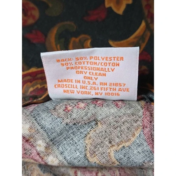 Vintage 1980s Croscill Polished Cotton Chintz Paisley 72